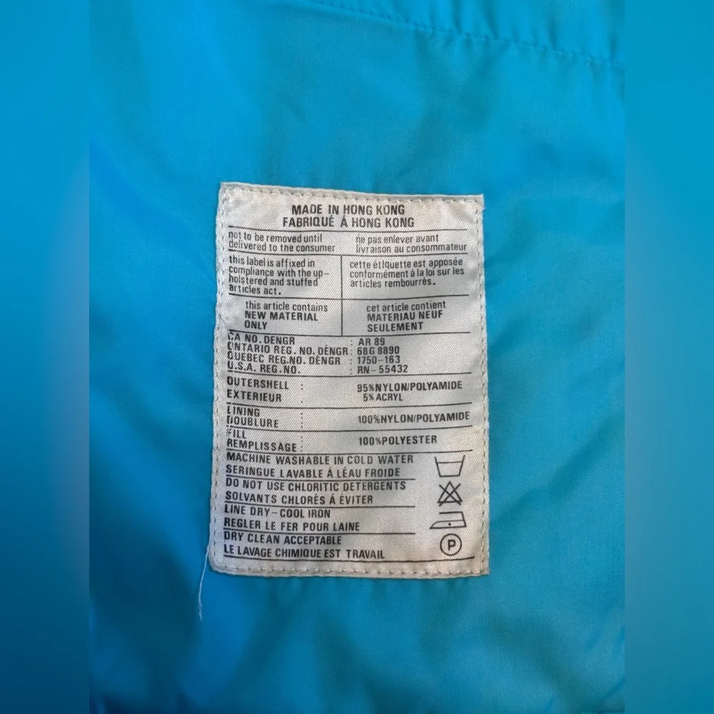 80s Vintage Turquoise Fera Ski Puffer Jacket Sz M - Picture 5 of 8